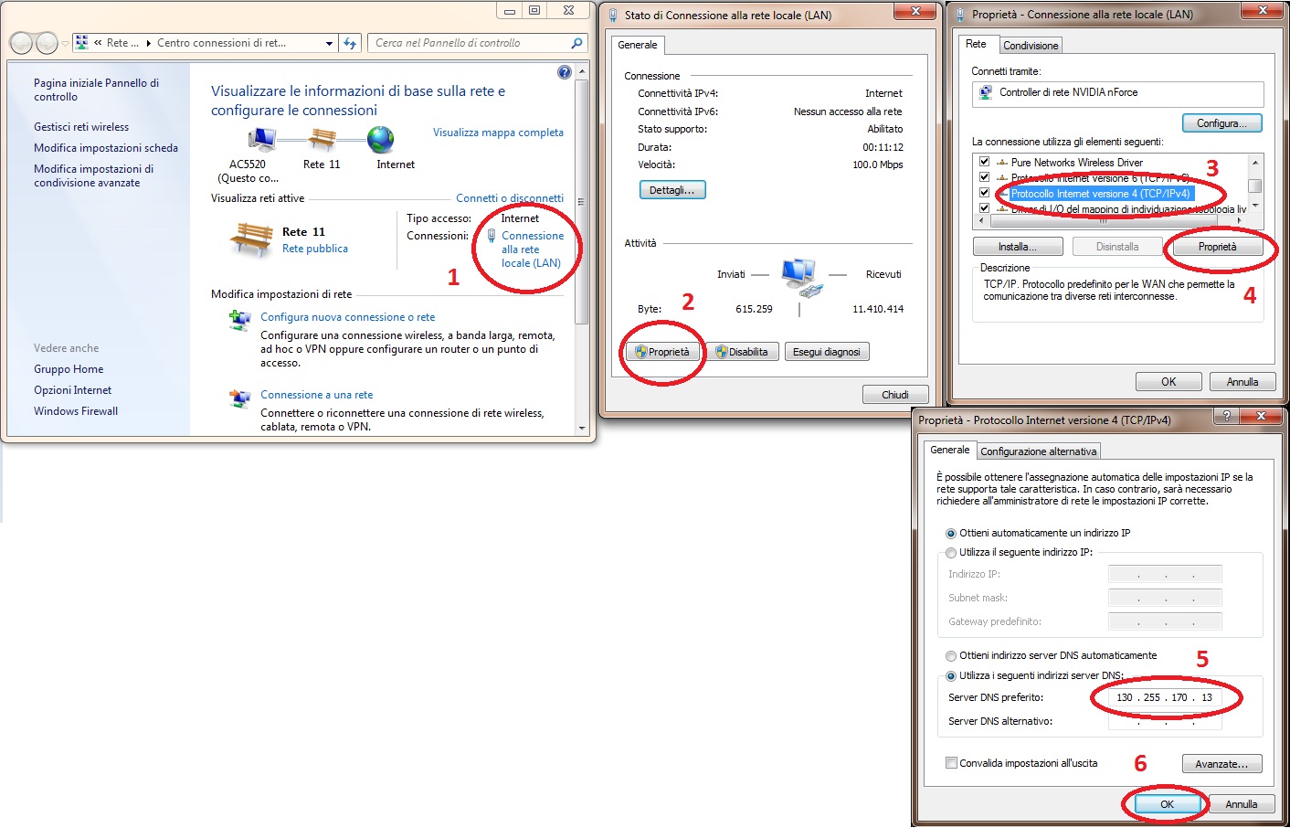 Configurazione DNS in Windows Vista/7